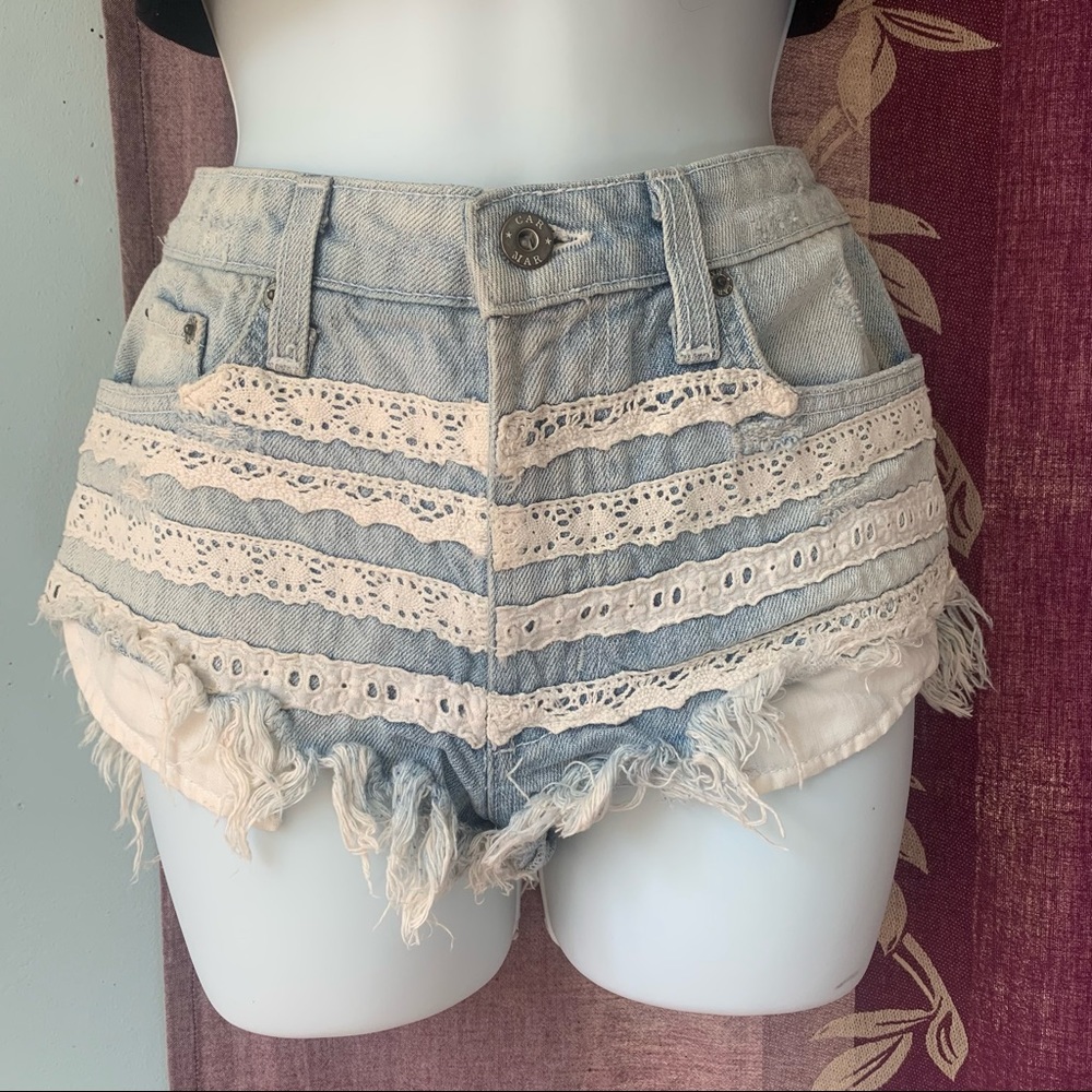 CARMAR: Denim Shortie Shorts